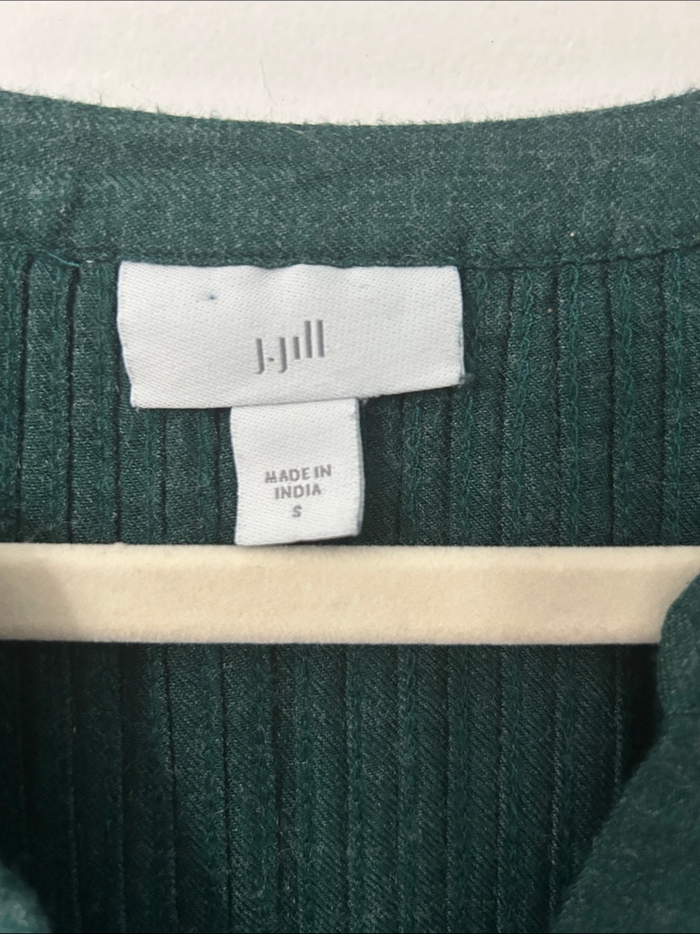 J. Jill Pintuck Henley Swing Trapeze Dress Forest Green Long Sleeve Poet Midi - Picture 2 of 13